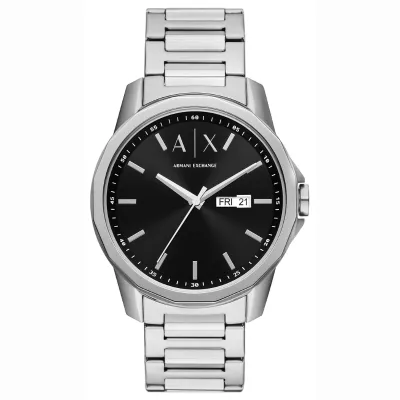 Armani Exchange Three-Hand Day-Date Black Dial Men's Watch
